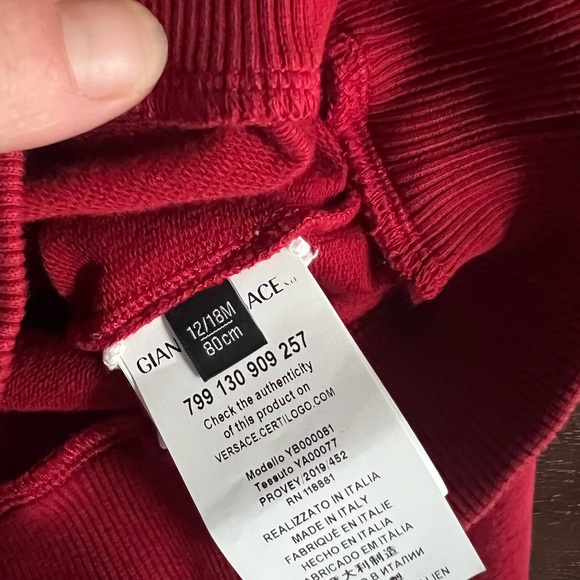 VERSACE LOGO COTTON SWEATSHIRT HOODIE 12-18 months - Picture 7 of 8